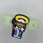 Uplifting Lil Saint Carlo Acutis Charms for shoes with holes Style Bracelete.  Soft touch PVC Charms and Silicone Bracelet