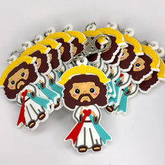 Bundle of Joy: 12 Pcs KeyChain Pick your favorite Uplifting Lil Saints Large PVC Keychain Bulk Soft Touch – Jesus