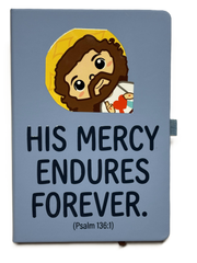 Uplifting Lil Saints Notebook A5 Hardcover Prayer Journal Lined for Bible Study & Daily Faith Notes – Jesus Divine Mercy (Ligth Blue)