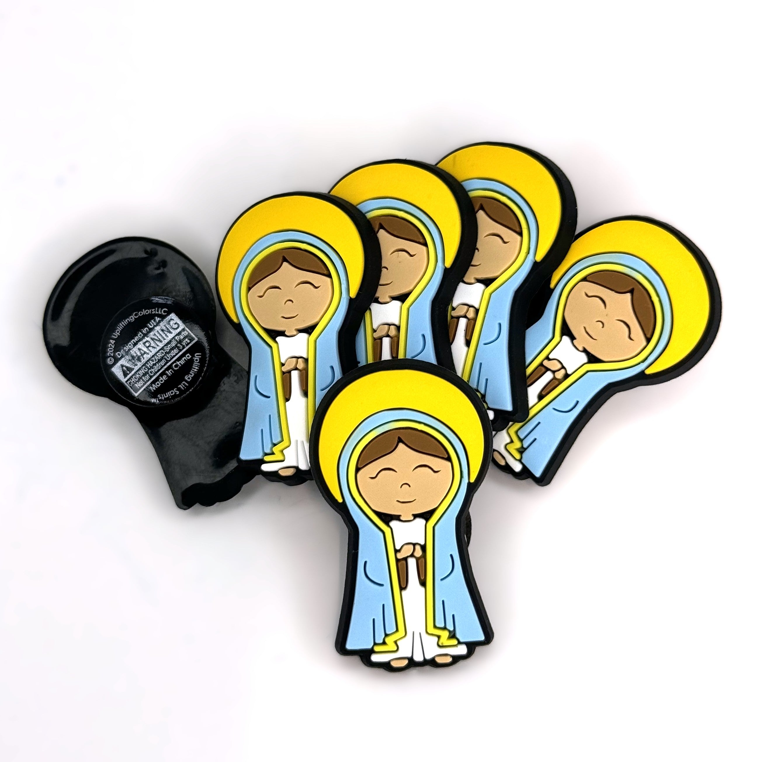 Bundle of Joy: 6pcs Shoe Charm.  Soft touch Uplifting Lil Saints PVC shoe charm Bulk