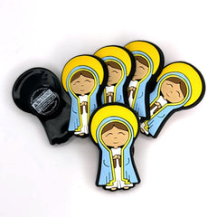 Bundle of Joy: 6pcs Shoe Charm.  Soft touch Uplifting Lil Saints PVC shoe charm Bulk – Virgin Mary