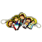Bundle of Joy: 12 Pcs Pick your favorite Uplifting Lil Saint Key Chain.  Soft PVC Small Key Chain Bundle