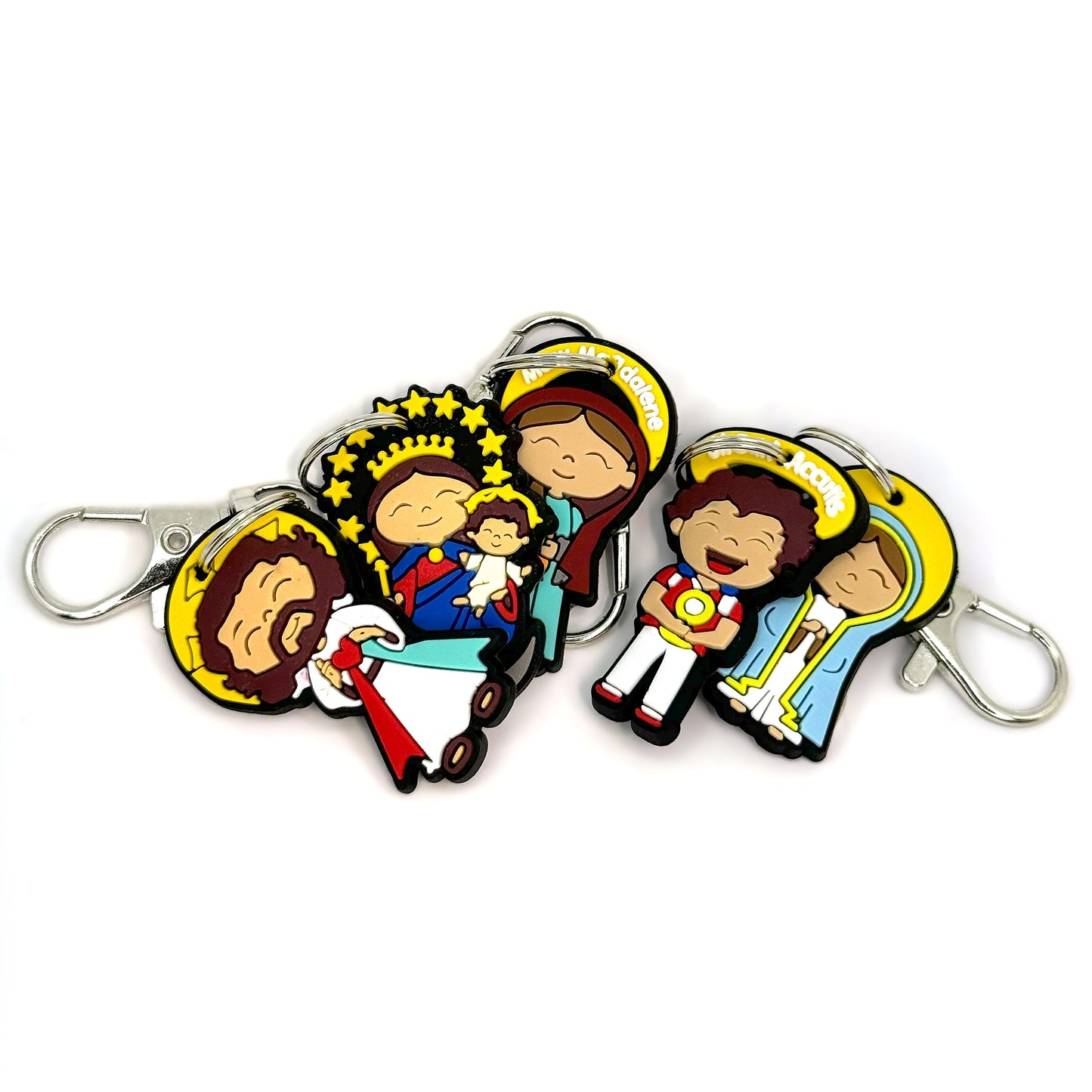Bundle of Joy: 12 Pcs Uplifting Lil Saint Key Chain.  Soft PVC Small Key Chain Bundle