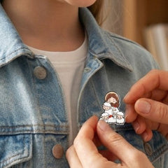 Faith & Style – Uplifting Medal Enamel Pin – Jesus with Sheep