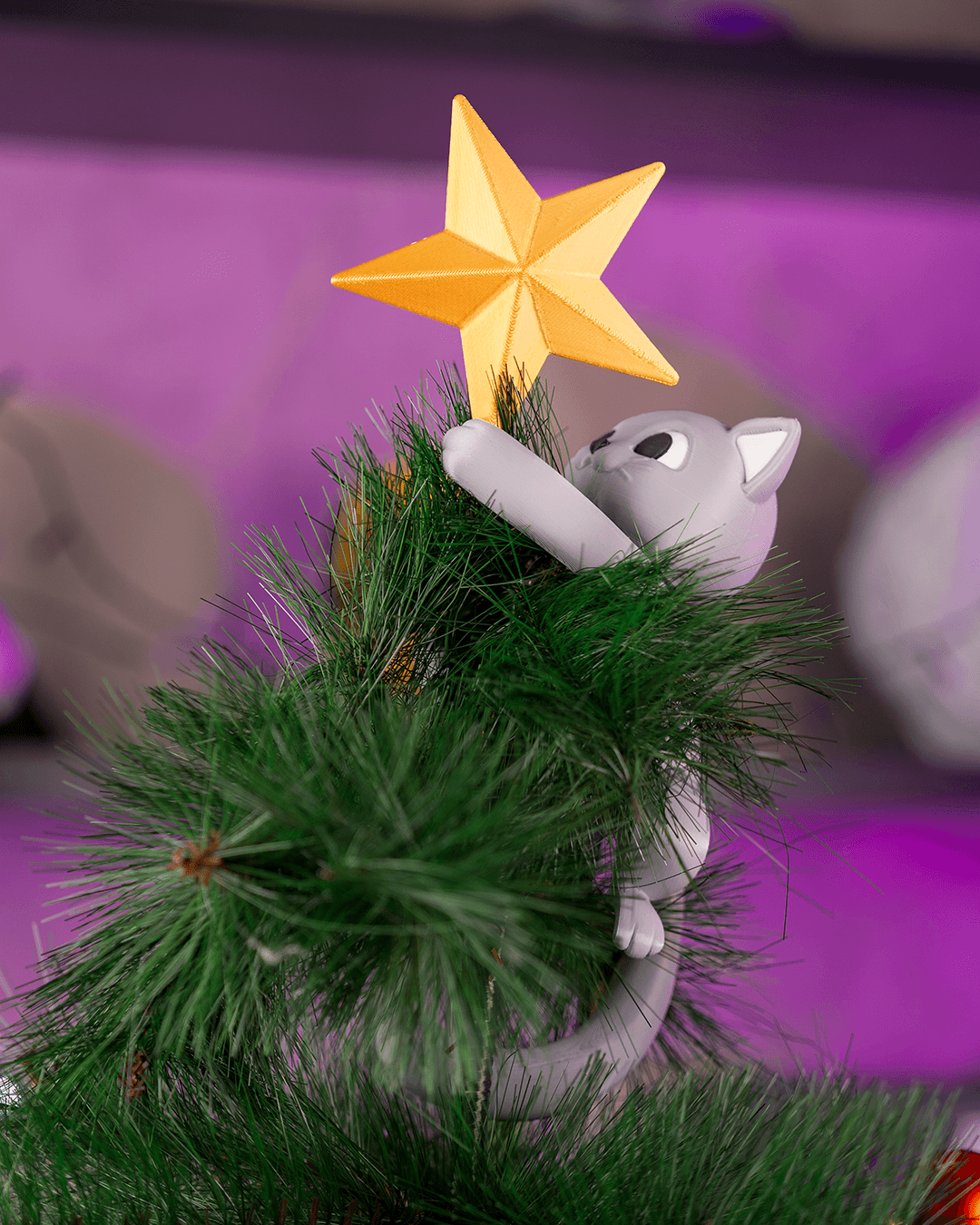 Uplifting Meowy Christmas Tree Topper