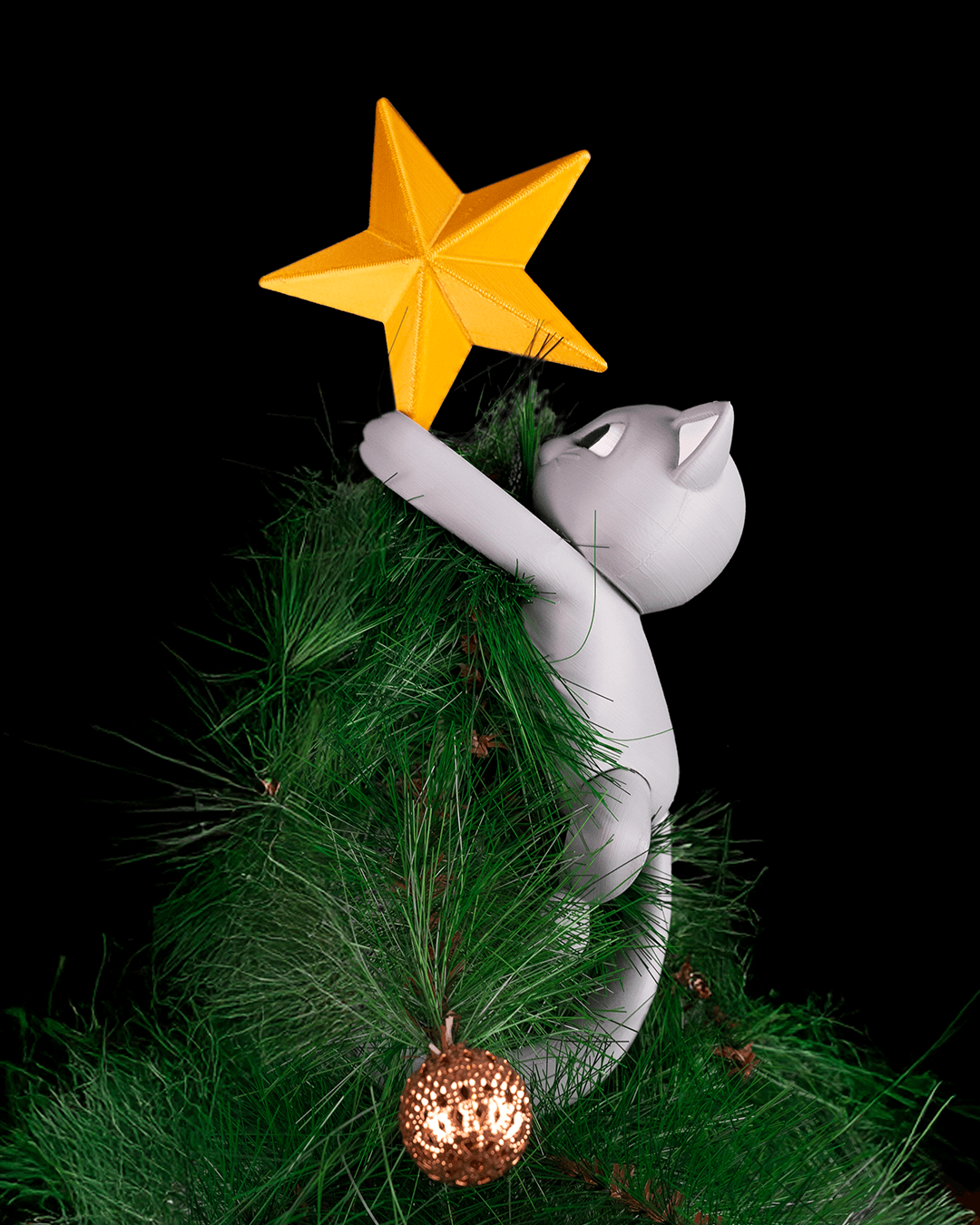 Uplifting Meowy Christmas Tree Topper