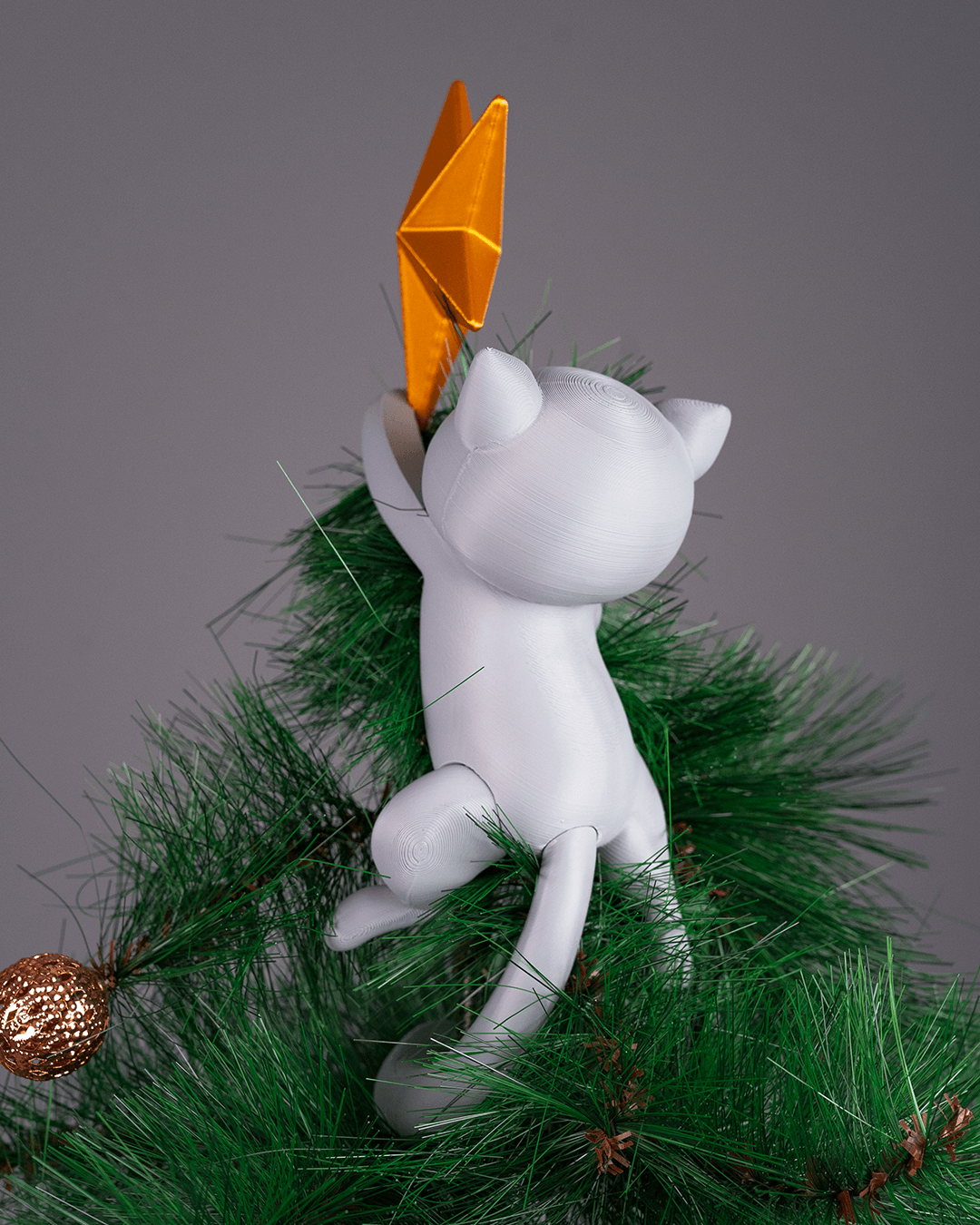 Uplifting Meowy Christmas Tree Topper