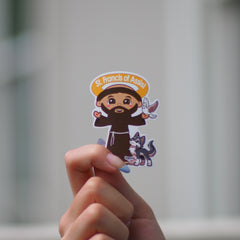 Uplifting Lil Saints Sticker (Pick your Favorite) (2.5 Inch Tall) – St Francis of Assisi