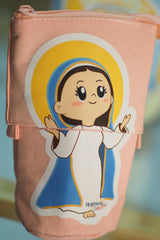 Telescopic Pencil bag canvas with Zipper, Uplifting Lil – Mary's Assumption into heaven