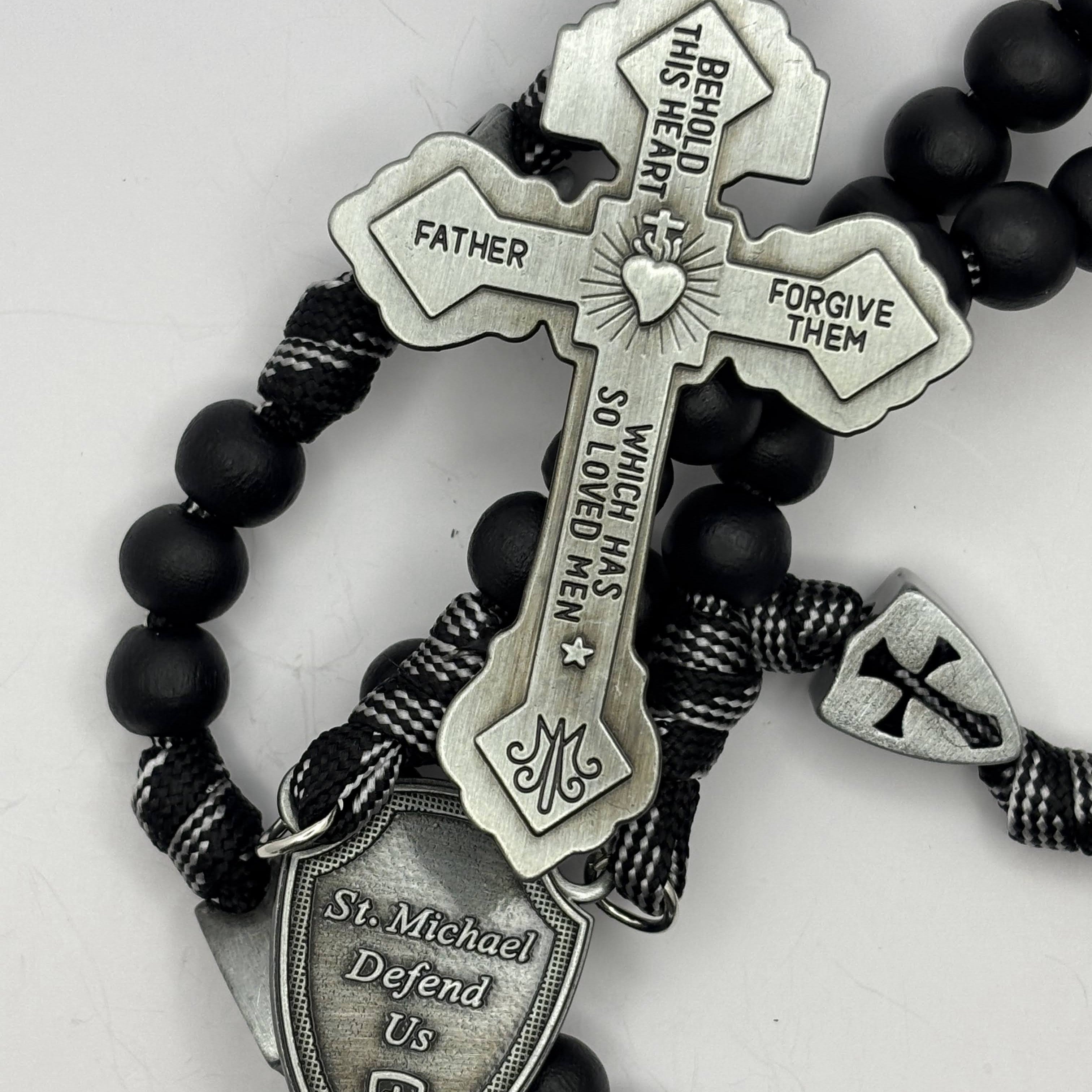 Panacord Rosary — uplifting St Michael the Archangel Medal wooden beads