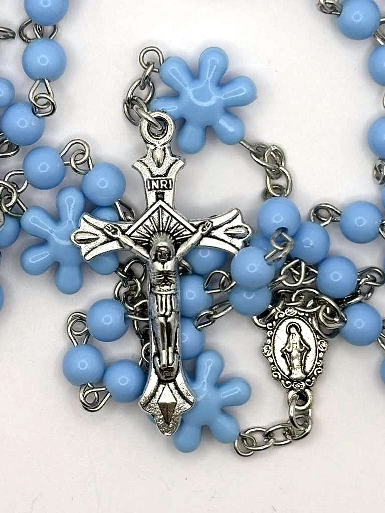 Rosary Plastic Colorful  Beads Jesus Cross Pendant Prayer Rosary