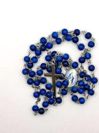 Rosary Uplifting  glass-like 6mm beads crafted from durable resin—silver-toned crucifix