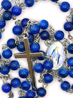 Rosary Uplifting  glass-like 6mm beads crafted from durable resin—silver-toned crucifix