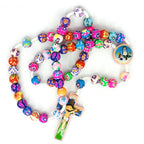 Rosary Uplifting colorful polymer clay beads in floral and abstract patterns or kids