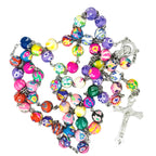 Rosary Uplifting colorful polymer clay beads in floral and abstract patterns