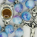 Rosary Uplifting  glass-like beads crafted from durable resin—silver-toned crucifix and Jerusalem medallion