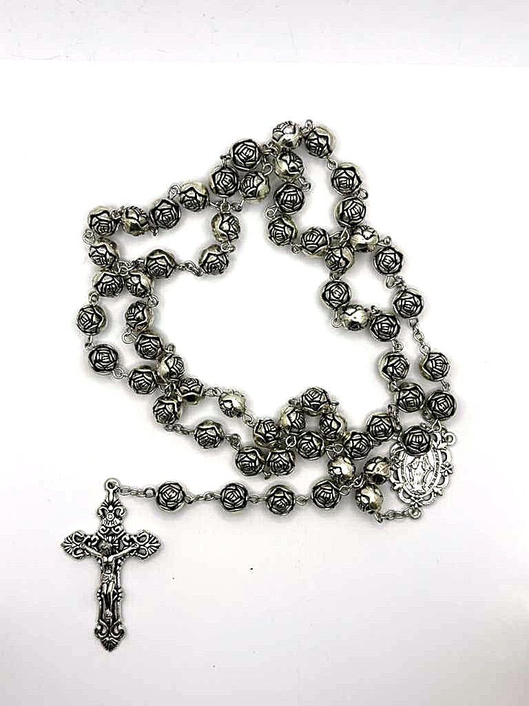 Rosary Uplifting beautifully crafted wood-like Plastic Rose-Shaped Beads