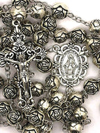 Rosary Uplifting beautifully crafted wood-like Plastic Rose-Shaped Beads