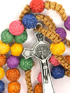Rosary Uplifting beautifully crafted wood-like Plastic Rose-Shaped Beads