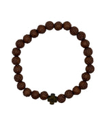 Uplifting Bracelet beautifully crafted wood-like Plastic Rose-Shaped Beads