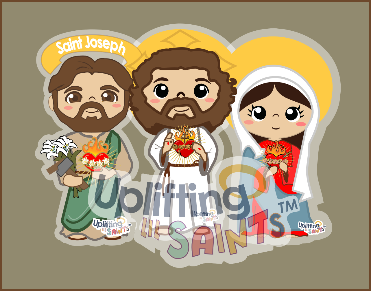 Hearts of Jesus, MAry & Saint Joseph DIGITAL DOWNLOAD UpliftingLilSaints COMBO
