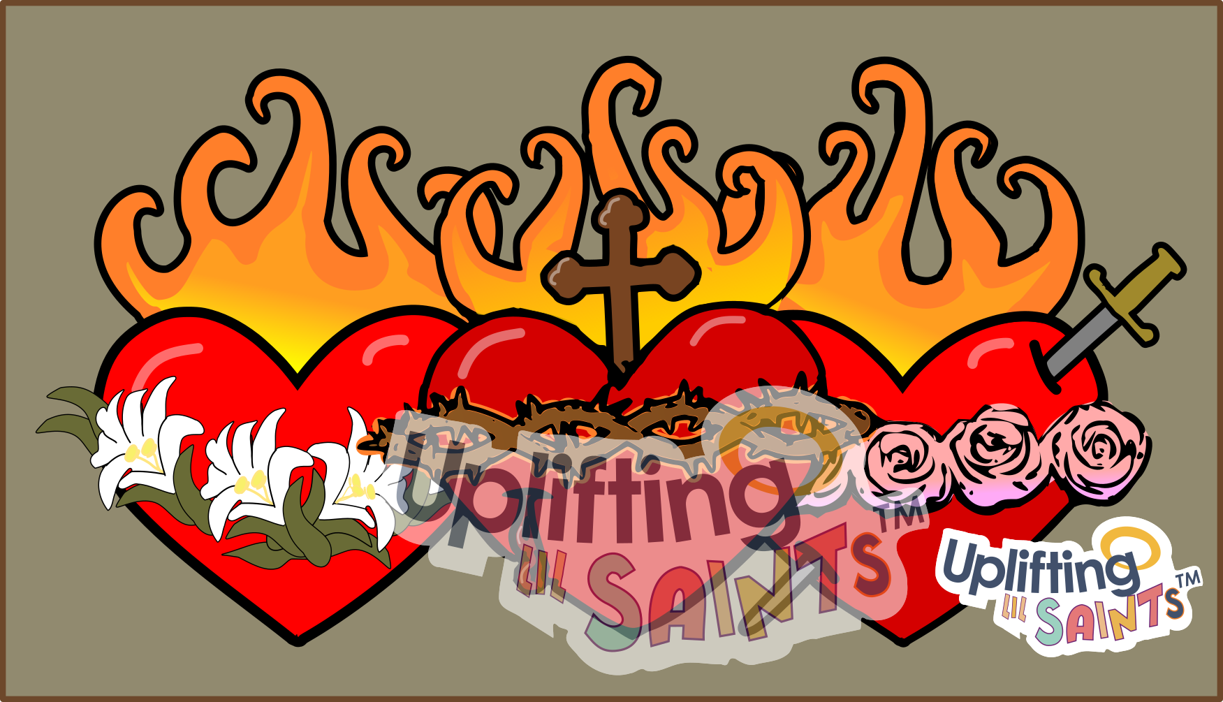Hearts of Jesus, MAry & Saint Joseph DIGITAL DOWNLOAD UpliftingLilSaints COMBO