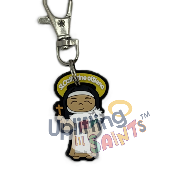 Uplifting Lil Saint Keychain.  Soft PVC Small Keychain