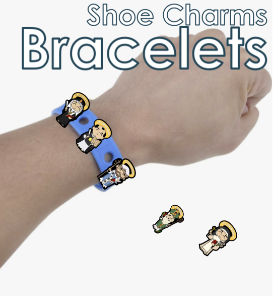 VBS Bracelet perfect for Rainforest Falls. Crocs Style Bracelete.  Soft touch PVC Charms and Silicone Bracelet featuring Uplifitng Lil Saints