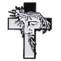Faith & Style – Uplifting Medal Enamel Pin – Jesus Face in cross