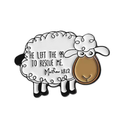 Faith & Style – Uplifting Medal Enamel Pin – Sheep HE left the 99