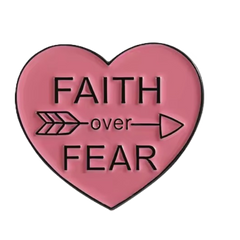 Faith & Style – Uplifting Medal Enamel Pin – Faith over Fear