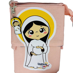 Telescopic Pencil bag canvas with Zipper, Uplifting Lil – Our Lady Sweet Expectation
