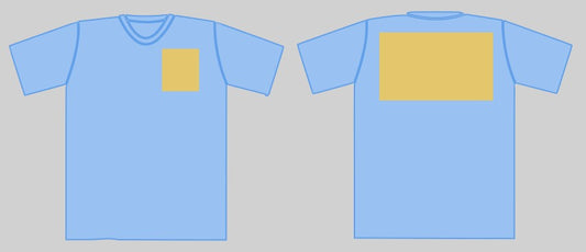 Custom Short Sleeve T-shirt , Left chest print and Full Back Print