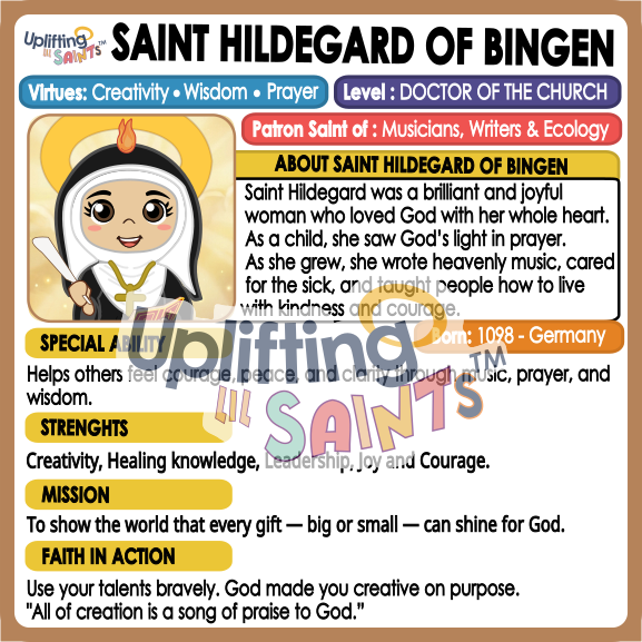 Saint Hildegard of Bingen DIGITAL DOWNLOAD UpliftingLilSaints