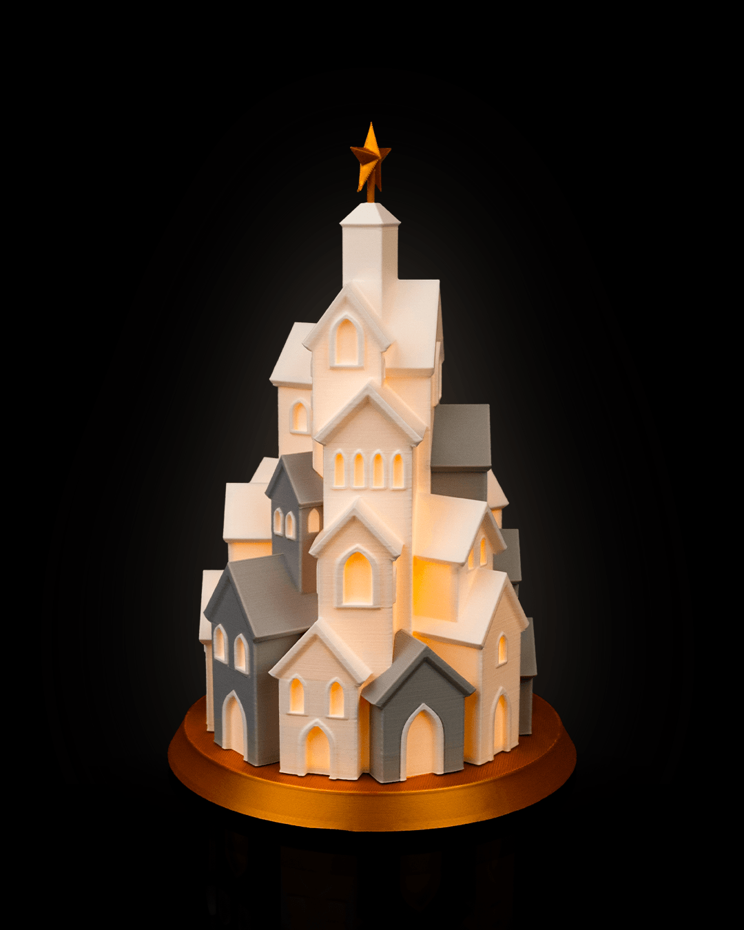 Uplifting Winter Village Table Lamp