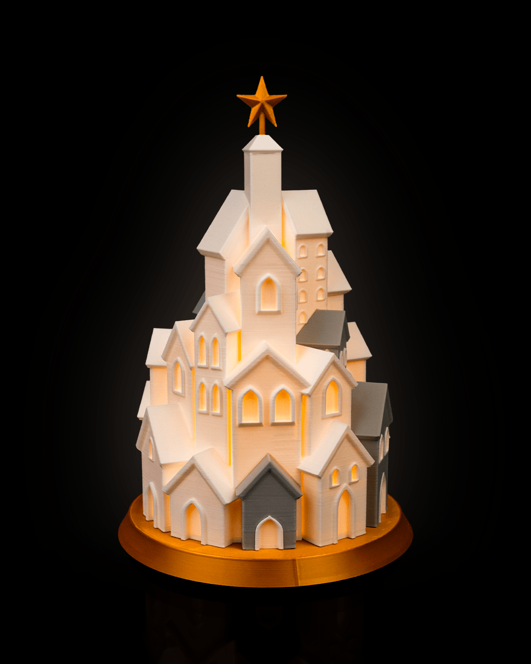 Uplifting Winter Village Table Lamp