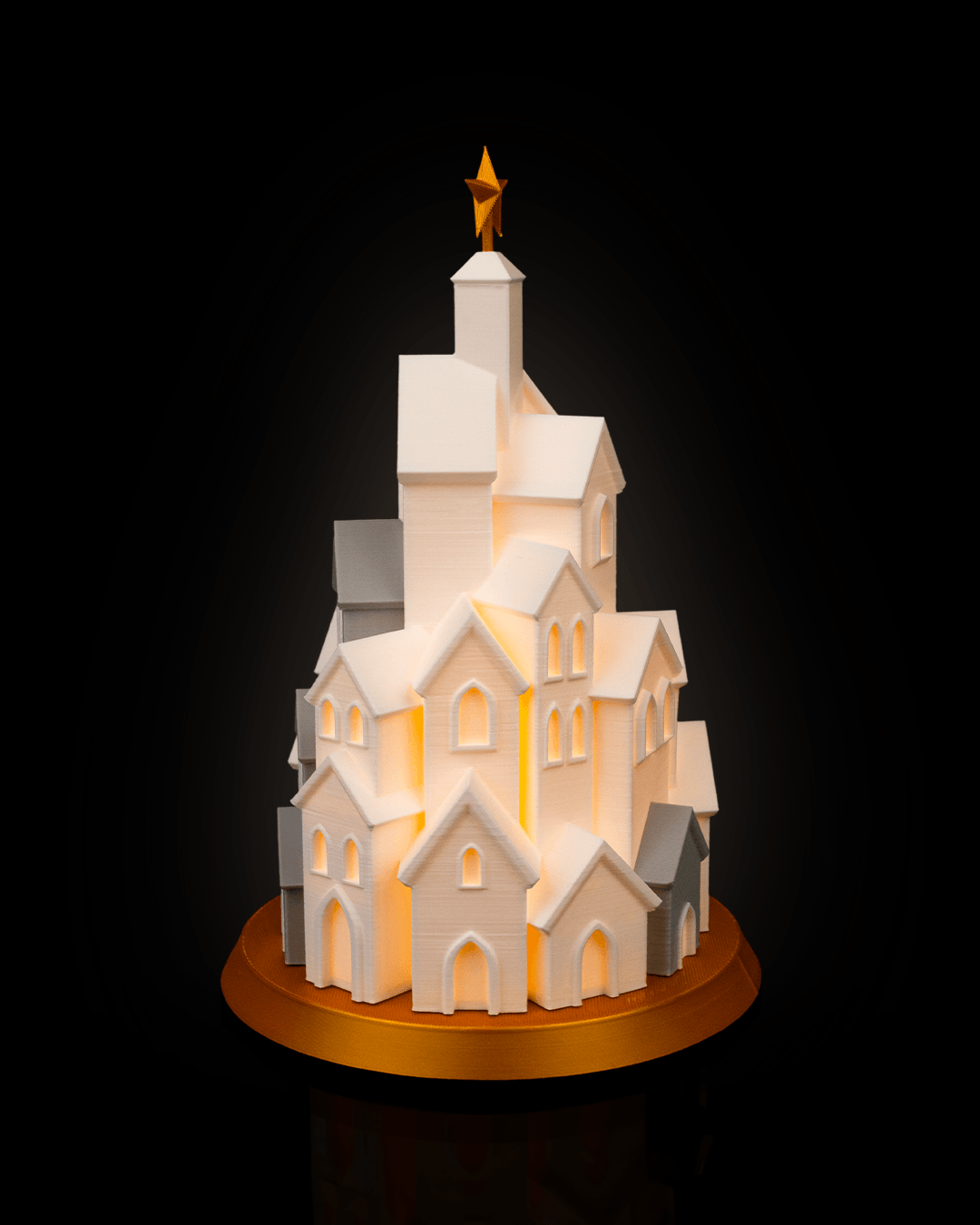 Uplifting Winter Village Table Lamp