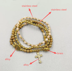 Rosary Bracelet with Natural Gemstone and Secure Magnetic Clasp, Perfect Gift for First Communion, Confirmation, and Sacraments
