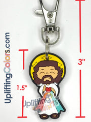 Bundle of Joy: 12 Pcs Pick your favorite Uplifting Lil Saint Key Chain.  Soft PVC Small Key Chain Bundle – Jesus 12 Pcs