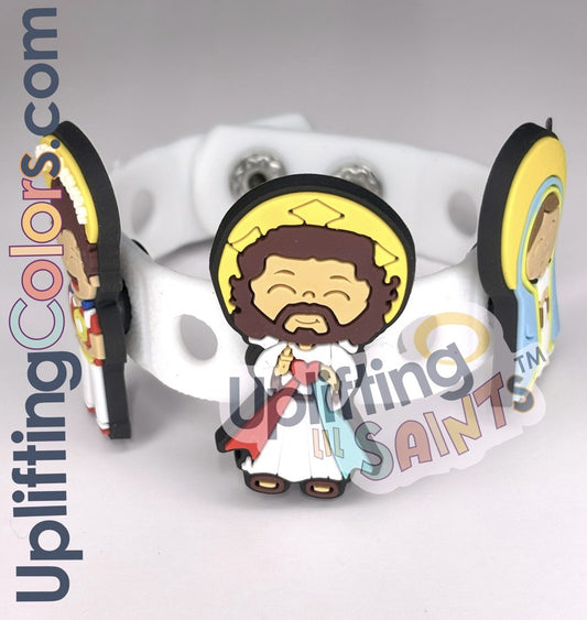 Catholic VBS Bracelet Uplifting Lil Saints  . Crocs Style Bracelete.  Soft touch PVC Charms and Silicone Bracelet