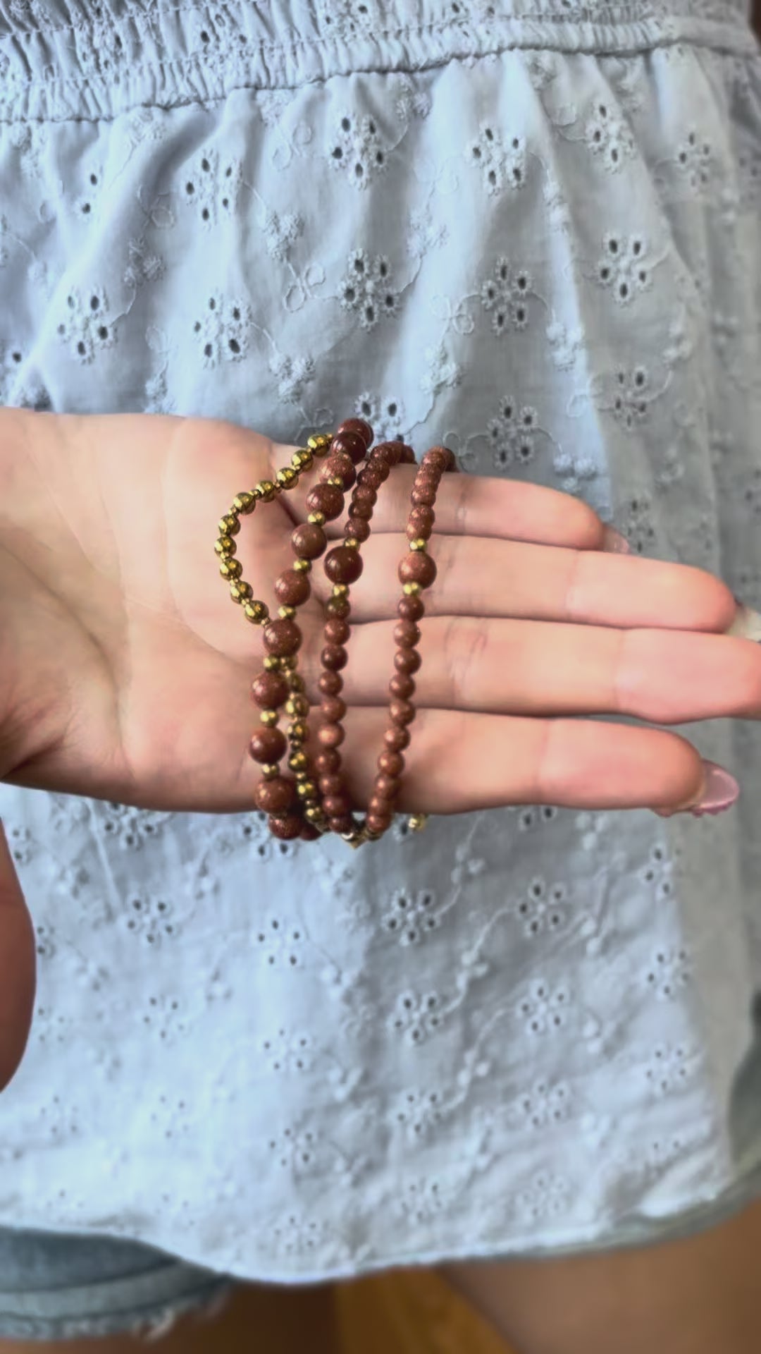 Rosary Bracelet with Natural Gemstone and Secure Magnetic Clasp, Perfect Gift for First Communion, Confirmation, and Sacraments